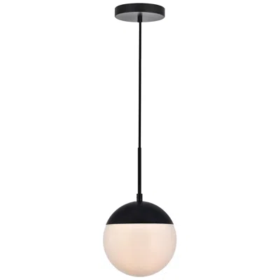 Elegant Lighting Eclipse 8" Wide Black And White Globe Mini Pendant