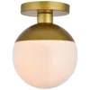 Elegant Lighting Eclipse 8" Wide Brass Globe Ceiling Light