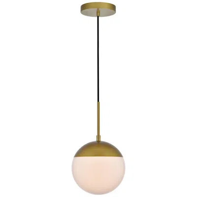Elegant Lighting Eclipse 8" Wide Brass Globe Mini Pendant