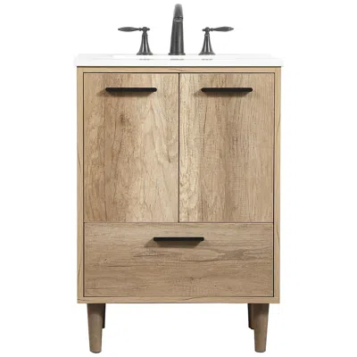 Elegant Lighting Elegant Baldwin 24 In. Bathroom Vanity In Natural Oak