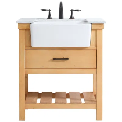 Elegant Lighting Elegant Clement 30 In. Bathroom Vanity In Natural Wood
