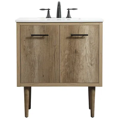 Elegant Lighting Elegant Cyrus 30 In. Bathroom Vanity In Natural Oak