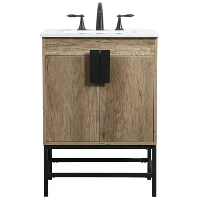 Elegant Lighting Elegant Eugene 24 In. Bathroom Vanity In Natural Oak