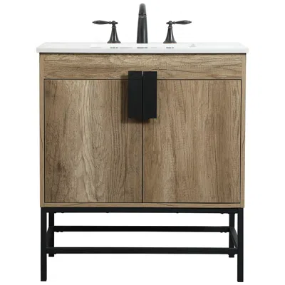 Elegant Lighting Elegant Eugene 30 In. Bathroom Vanity In Natural Oak