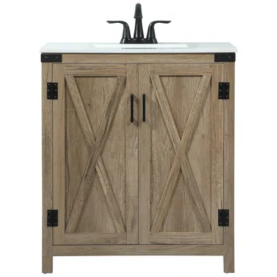 Elegant Lighting Elegant Grant 30 In. Bathroom Vanity In Natural Oak