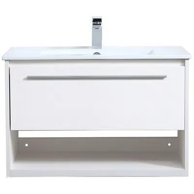 Elegant Lighting Elegant Kasper 30 In.  Bathroom Floating Vanity In White
