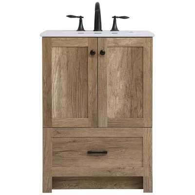 Elegant Lighting Elegant Soma 24 In. Bathroom Vanity In Natural Oak