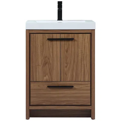 Elegant Lighting Elegant Wyatt 24 In. Bathroom Vanity In Walnut Brown