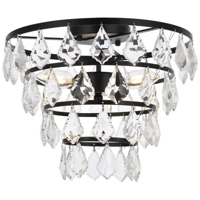 Elegant Lighting Ella 14" Flush Mount In Black