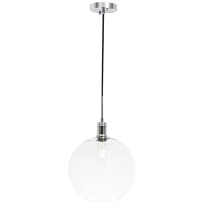 Elegant Lighting Emett 1 Lt Chrome And Clear Glass Pendant