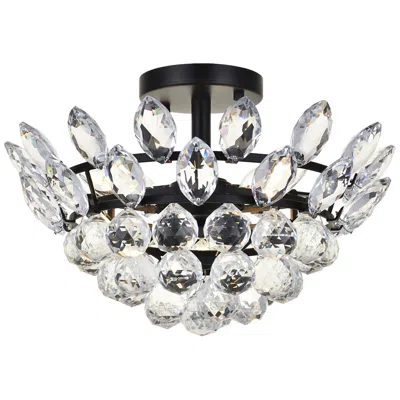 Elegant Lighting Emilia 14" Flush Mount In Black