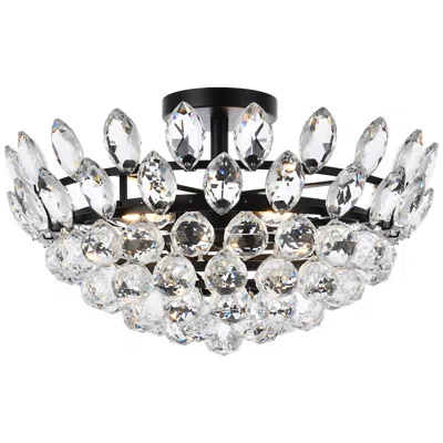 Elegant Lighting Emilia 18" Flush Mount In Black