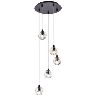 Elegant Lighting Eren 11 3/4" Wide Black 5-light Mini Pendant