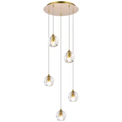 Elegant Lighting Eren 11 3/4" Wide Gold 5-light Mini Cluster Pendant