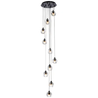 Elegant Lighting Eren 11" Wide Black Multi-light Pendant