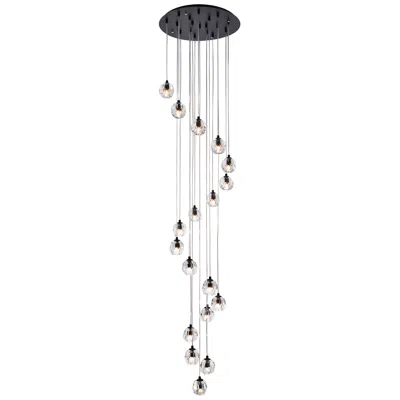 Elegant Lighting Eren 19 3/4" Wide Black Multi-light Pendant W/ Clear Crystal