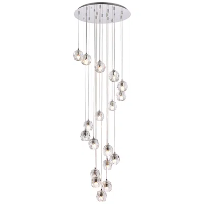 Elegant Lighting Eren 19 3/4" Wide Chrome  Steel Crystal 18-light Pendant