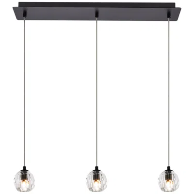 Elegant Lighting Eren 3 Lts Black Pendant