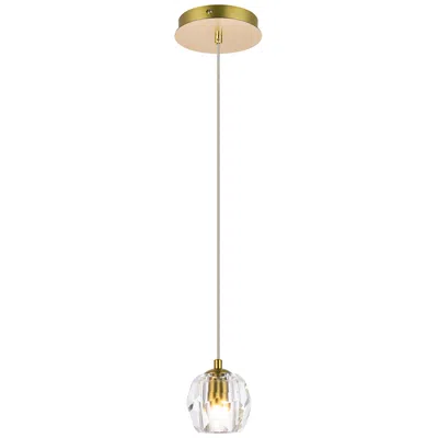 Elegant Lighting Eren 5 1/2" Wide Gold And Clear Crystal Globe Mini Pendant