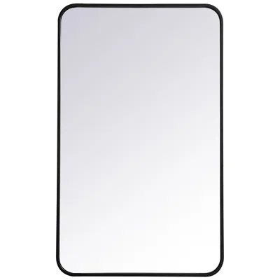 Elegant Lighting Evermore Black Metal 22" X 36" Rectangular Wall Mirror