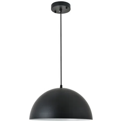 Elegant Lighting Forte 13 3/4" Wide Black Dome Shade Pendant Light