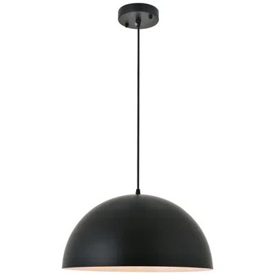 Elegant Lighting Forte 15 3/4" Wide Black Dome Pendant Light