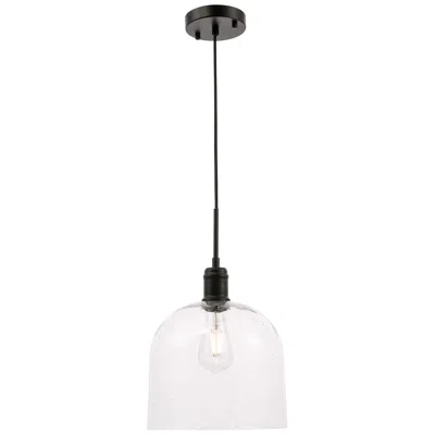 Elegant Lighting Gabe 10" Wide Black Dome Mini Pendant