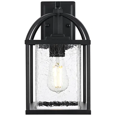 Elegant Lighting Gratz 14" High Black Outdoor Wall Light