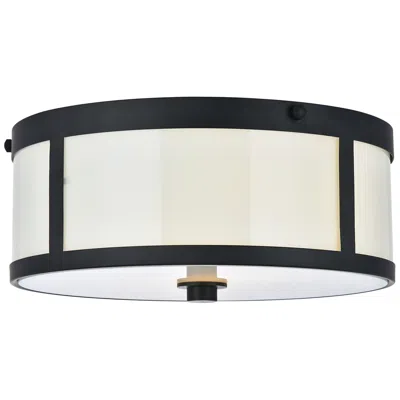 Elegant Lighting Hadrian 2 Lt 12" Flat Black Flush Mount