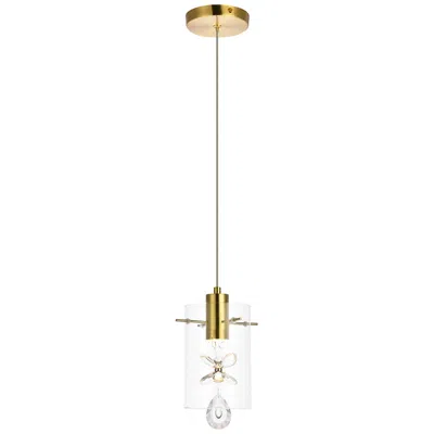 Elegant Lighting Hana 1 Lt Gold Pendant