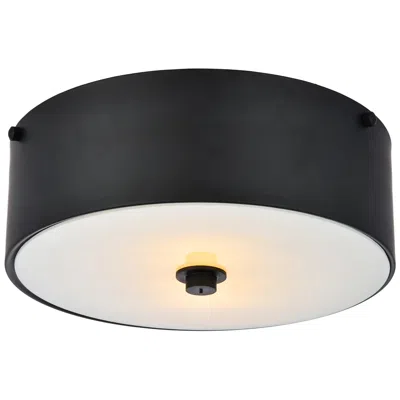Elegant Lighting Hazen 12" Wide Flat Black Flush Mount Ceiling Light