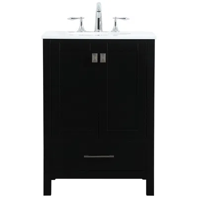 Elegant Lighting Irene 24" Wide Black 1-drawer Single Sink Bathroom Vanity