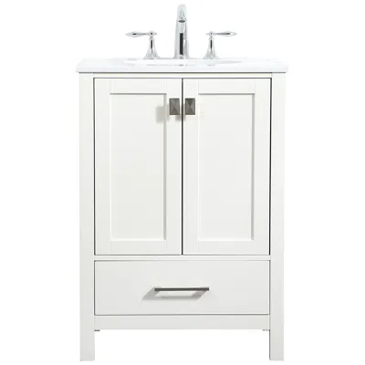 Elegant Lighting Irene 24" Wide White 2-door Single Sink Bathroom Vanity
