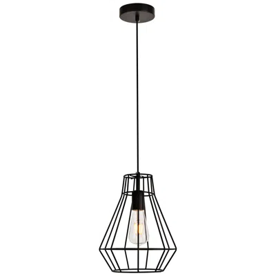 Elegant Lighting Jago Collection Pendant D9.1 H12.3 Lt:1 Black Finish