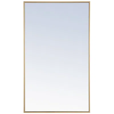 Elegant Lighting Jamie Brass 24" X 40" Rectangular Vanity Wall Mirror