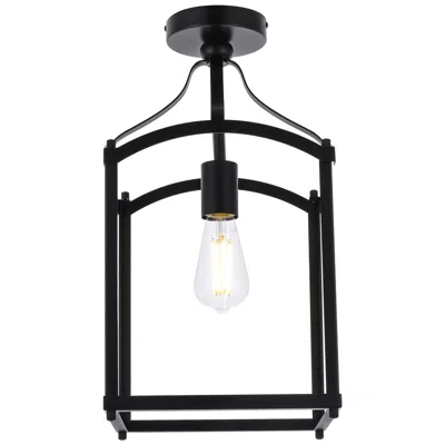 Elegant Lighting Janet 9 3/4" Wide Black Ceiling Light