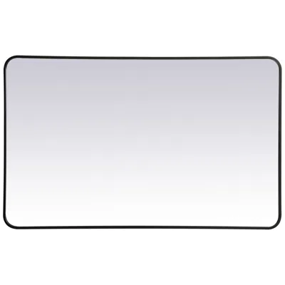 Elegant Lighting Jasper Black Metal 30" X 48" Vanity Wall Mirror