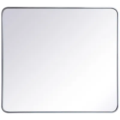 Elegant Lighting Jasper Silver Metal 36" X 40" Vanity Wall Mirror