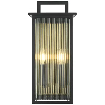 Elegant Lighting Kannon 19" High Black 2-light Outdoor Wall Light