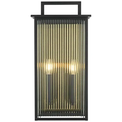 Elegant Lighting Kannon 23" High Black 2-light Outdoor Wall Light