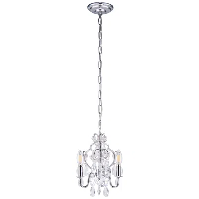 Elegant Lighting Karter Collection Pendant D9.5 H12.2 Lt:3 Chrome Finish