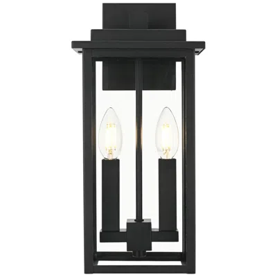 Elegant Lighting Kaysen 15" High Black 2-light Outdoor Wall Light