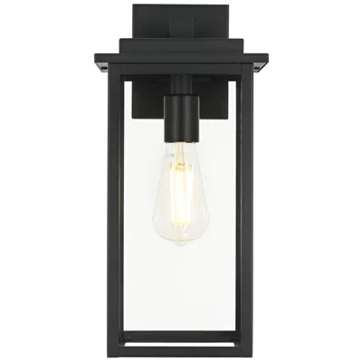 Elegant Lighting Kaysen 15" High Black Outdoor Wall Light