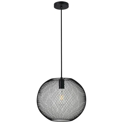 Elegant Lighting Keller 13 1/4" Wide Black Iron Pendant Light