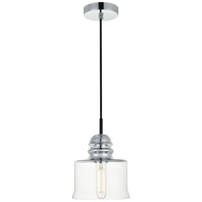 Elegant Lighting Kenna 1 Lt Chrome Pendant With Clear Glass