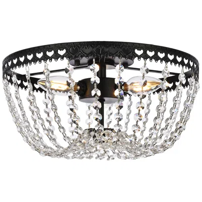 Elegant Lighting Kylie 12" Flush Mount In Black