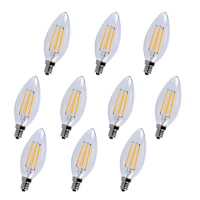 Elegant Lighting Led E12 Candelabra, 4w (40w Eqv), 300°, Cri80, Dimmable, 15000hrs, 120v, Ul/cul, 10-pack In Clear