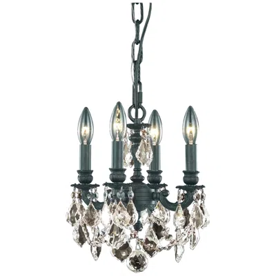 Elegant Lighting Lille 4 Lt Dark Bronze Pendant Golden Teak