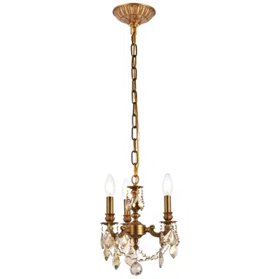 Elegant Lighting Lillie 10" Wide French Gold 3-light Mini Chandelier