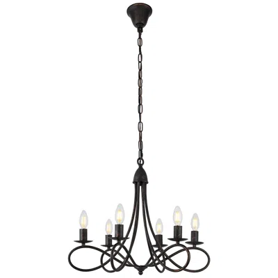Elegant Lighting Lyndon 24" Wide Dark Bronze 6-light Chandelier
